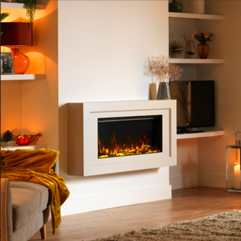 ACR Edgbaston Wall Hanging Fireplace Suite With PR-900e Insert Fire