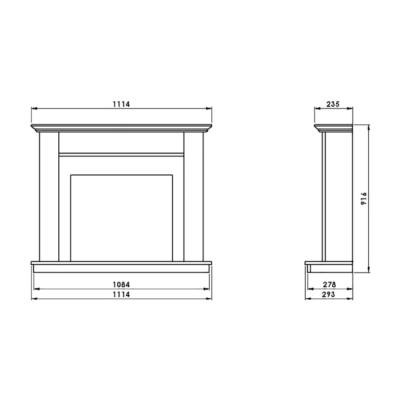 Suncrest Antigua 44 Inch Electric Fireplace Suite - ANT1024