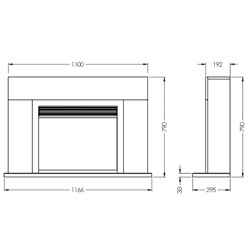 Suncrest Lindale Electric Fireplace Suite - LIN2024-WP