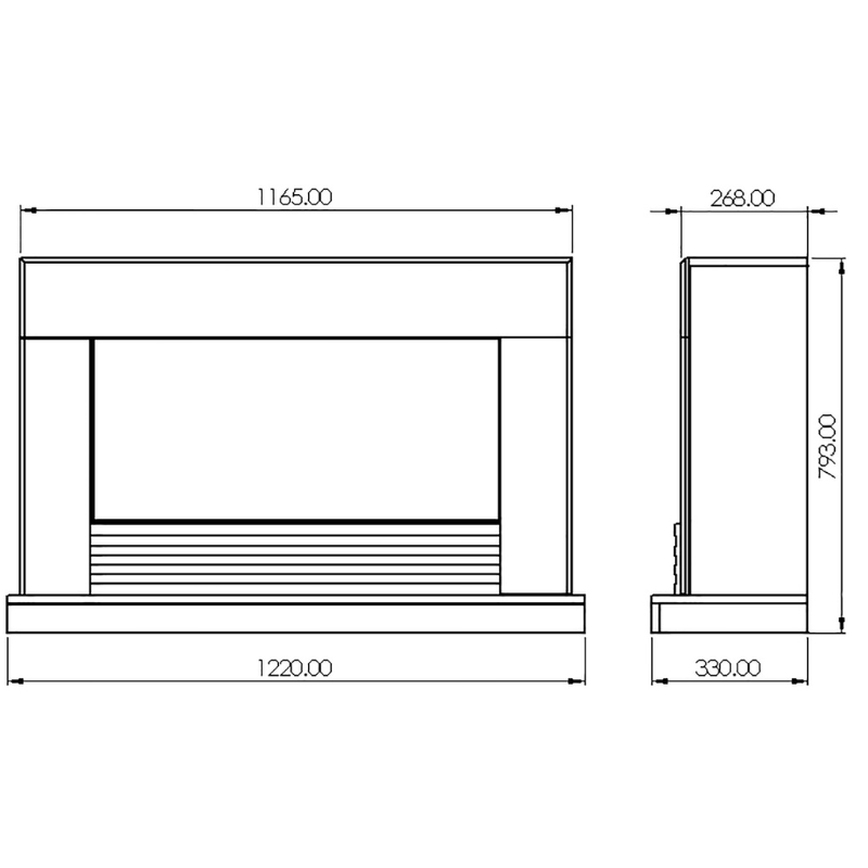 Suncrest Raby 48 Inch Electric Fireplace Suite - RAB1024