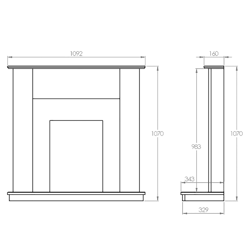 Suncrest Cartmel 43 Inch Electric Fireplace Suite - CON024L