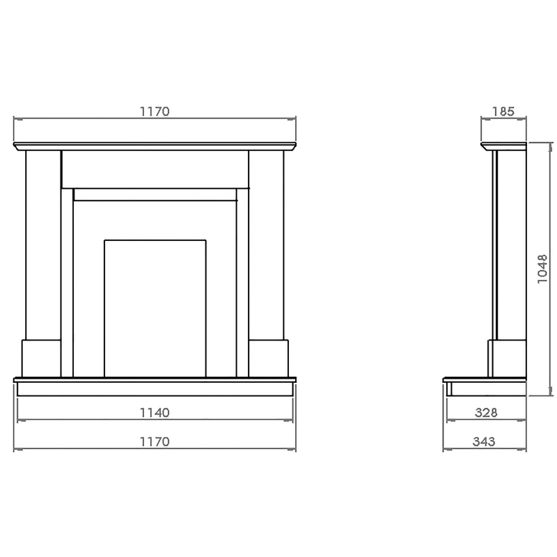 Suncrest Coniston 46 Inch Electric Fireplace Suite - CON024L